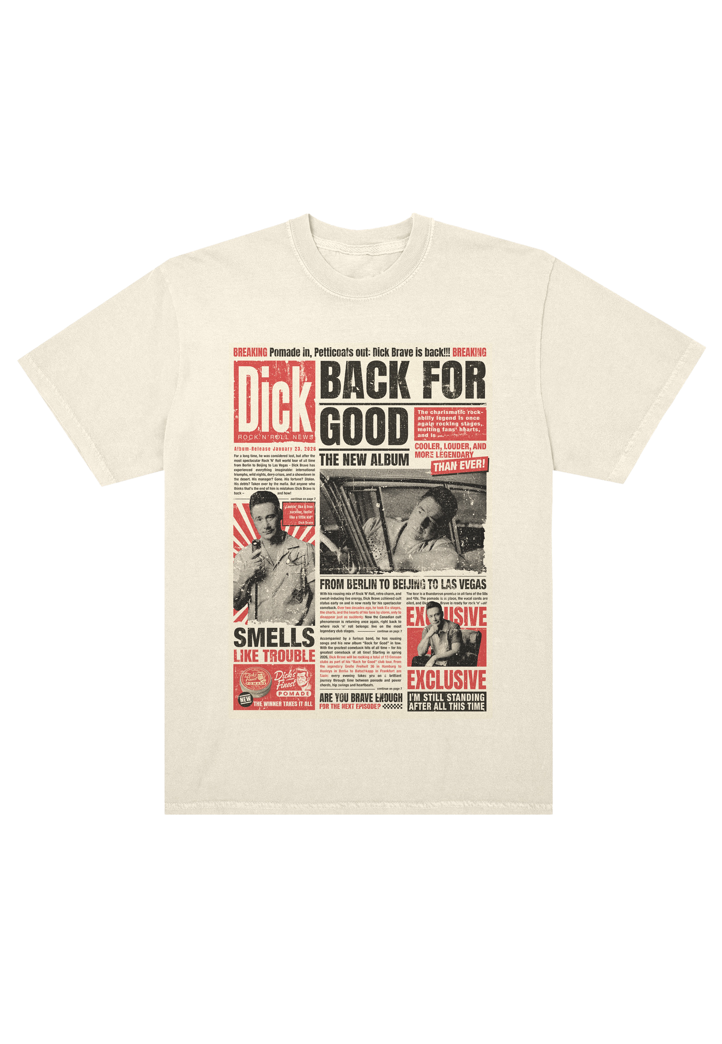 Dick Brave - Newspaper Natural - T-Shirt | Men-Image